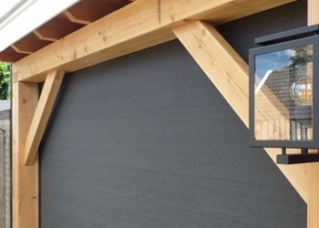 Verandazeil deep grey met oprolriempjes