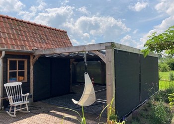 verandadoek met harmonicadoek duocolor shadow comfort